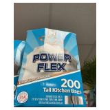 Power Flex tall kitchen trash bags 200 ct