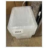 4-Clear totes & lids 26ix16in