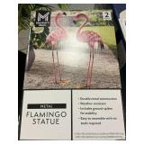 Metal flamingo statue 2 pack