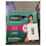 Depend womens underwear S 92 ct