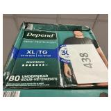 Depend mens underwear XL 80ct