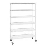 Seville 6- tier HD wire shelving -white