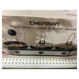 Chefman triple slow cooker & buffet server