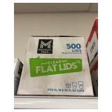 Clear flat lids 500 ct fits 12,16,20 fl oz