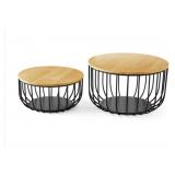 Set of 2 wire baskets- black
