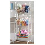 3 Tier basket stand- white