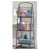 3 Tier basket stand- black