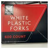 White plastic forks 600ct