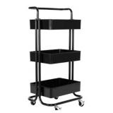 Seville 3-tier rolling steel storage bin cart