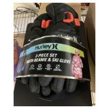 Hurley 2-pc youth beanie & ski glove S 4-7yr
