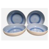4-pc Artisan pasta bowls blue