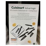 Cuisinart 11pc ceramic coated knife & board set