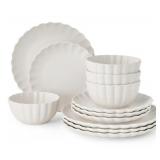 12-pc Scallop dinnerware set