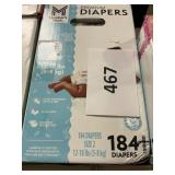 Premium diapers 184 ct size 2