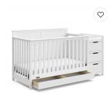 Graco convertible crib w/ changer -white