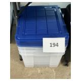 3 ct Clear totes w/ blue lids