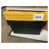 4 ct Black totes yellow lids 26inL
