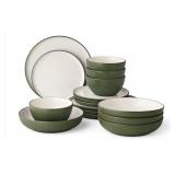 16pc Textured dinnerware set-green