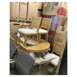 Round table - 5 ct upholstered chairs- damaged