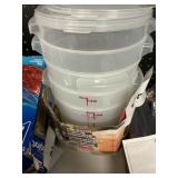 5-6qt Cambro food storage conainers & 3 lids
