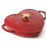 Tramontina 3qt Cast iron heart dutch oven-red