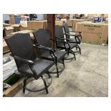 Outdoor swivel chairs set of 4 -scuffed