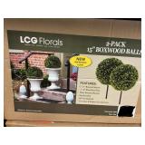 LCG Florals 2-pack 15in Boxwood balls