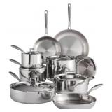 Tramontina 14pc tri-clad 18/10 SS cookware zset