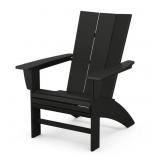 Polywood gulf shore modern adirondack chair -black