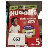Huggies 144 diapers size 5