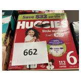 Huggies 112 diapers size 6