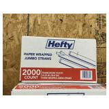 Hefty paper wrapped jumbo straws 2000ct