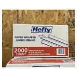Hefty paper wrapped jumbo straws 2000ct