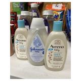 Aveeno babywash 2-8 fl oz Johnsons baby 13 fl oz