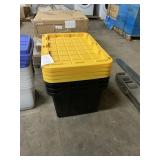 Black totes/yellow lids 30inx20in 4ct