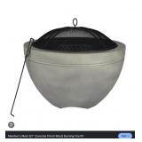 30in Round wood burning fire pit concrete finish