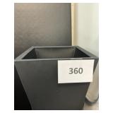Square black planter