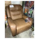 Tan leather power recliner