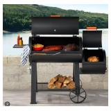 Barrel grill w/ offset smoker