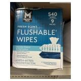 Flushable wipes 9 packs
