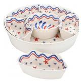 8-pc Bamboo melamine serve set