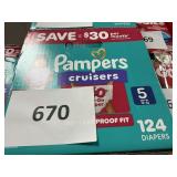 Pampers 124 diapers size 5