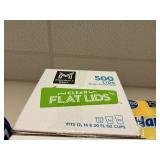 Clear flat lids 500 ct 12,16,20 fl oz fits
