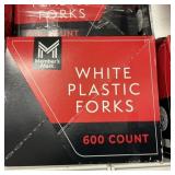 White plastic forks 600 ct