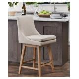 Amelia Coll swivel counter stool-linen