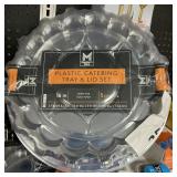 Plastic catering tray & lid set 5 ct 16 in