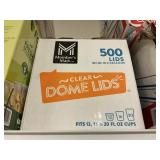 Clear dome lids 500 ct fits 12,16.20oz