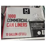 1000 Comercial can liners 10 gal