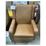 Brown leather style manual recliner