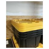 4 ct Black & yellow totes & lids 30inx20in